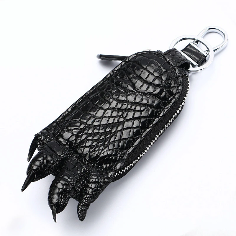 2021 new Real crocodile leather key bag crocodile claw key ring men's leather car lock key bag women's business car trinkets