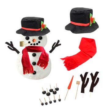 

16pcs/set Christmas Making Snowman Tools DIY Snowman Making Decorating Dressing Kit Winter Party Kids Toys Xmas Holiday Decor