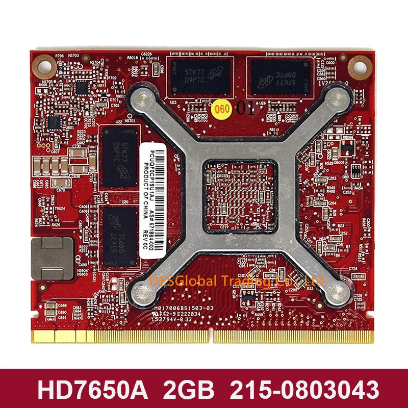  Original HD7650A 215-0803043 Video Graphics VGA Card For HP HD 7650A MXM 2GB DDR3 671864-002 Workin