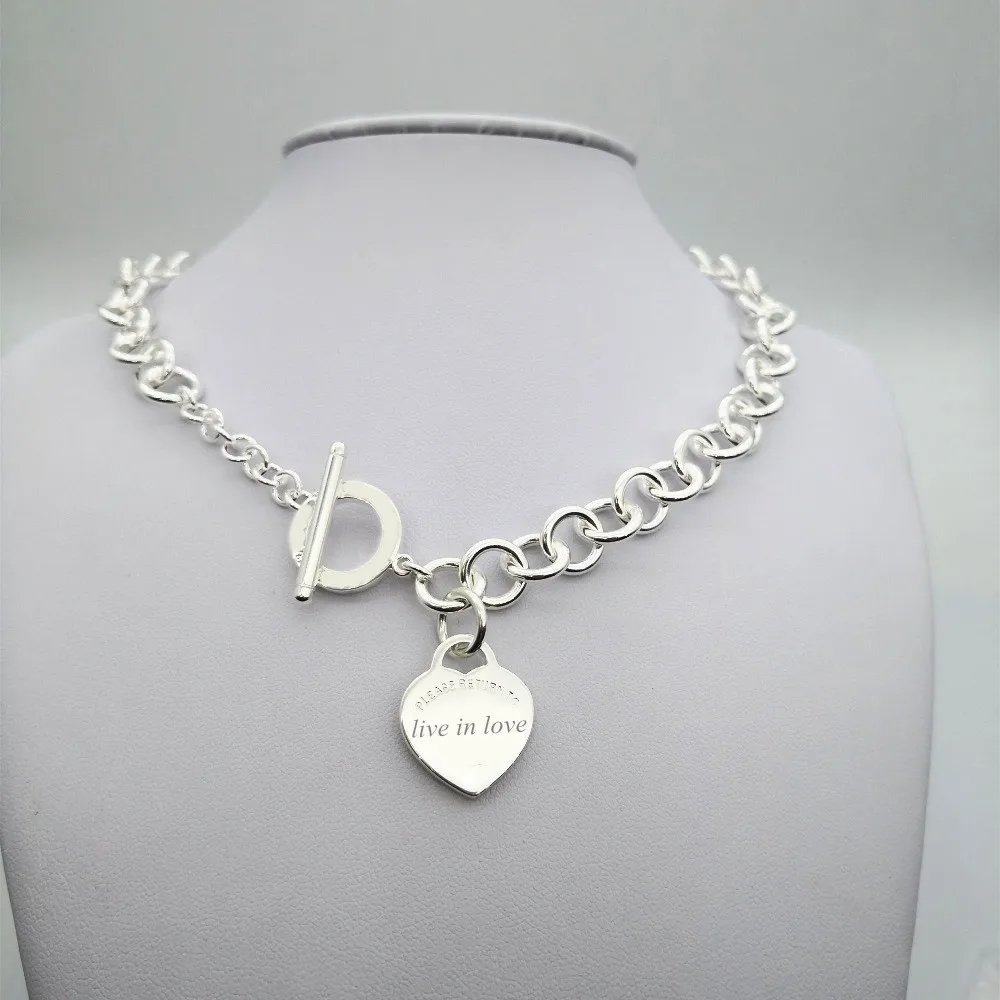 

Sterling silver 925 classic popular original fashion heart-shaped charm ladies necklace jewelry holiday gift