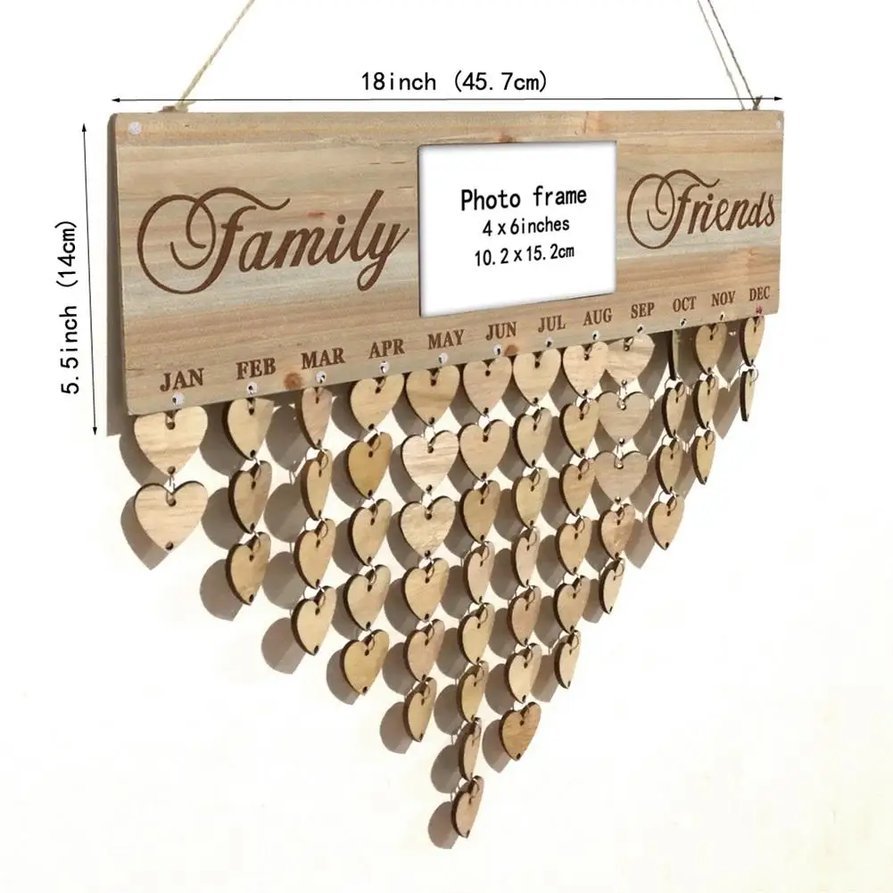 Деревянный календарь доска Chritsmas день рождения специальные дни доска напоминаний домашний декор DIY подвесное украшение Новогоднее украшение