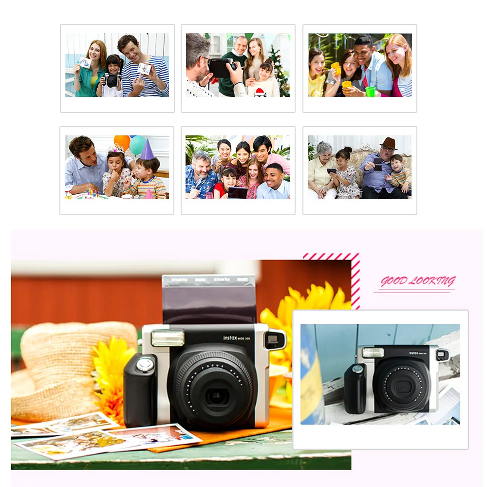 Камера моментальной печати Fujifilm Instax WIDE300 широкий формат изображения с ремешком
