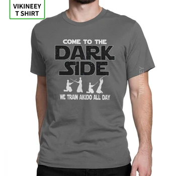 

Aikido Lover T Shirt for Men Come To The Dark Side Fun O-Neck Short Sleeve Clothes 100% Cotton Tees Humor Plus Size T-Shirt