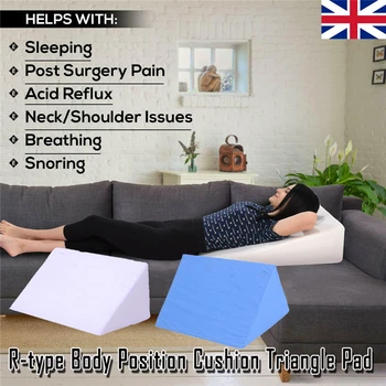 

Side Triangle Pillow 50x25x15cm Acid Reflux Foam Bed Wedge Pillow Elevation Cushion Back Leg Lumbar Support