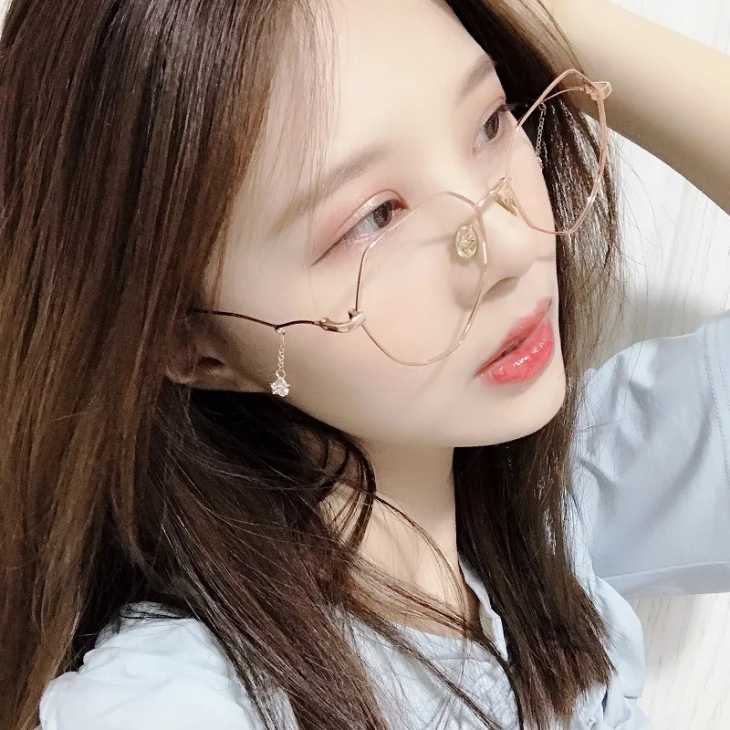 

Anti-blue Radiation Vintage Women Nerd Glasses Pentagram Pendant Polygonal Personality Female Irregular Computer Glasses Frame