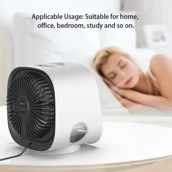 

Portable Air Conditioner Desk Fan Small Evaporative Cooler Humidifier Quiet USB Rechargeable with LED Light 3 Speeds