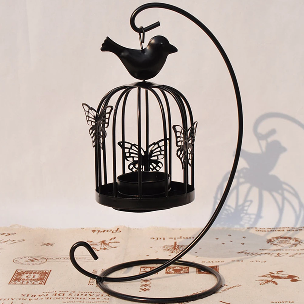 В форме клетки для птицы вечерние Для чайный светильник подарок подвесной романтический подсвечник орнамент домашний декор металлический Свадебный европейский стиль