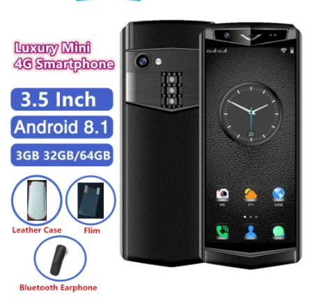 

Super mini 4G Celular smartphone M17 3.5 Inch 3GB RAM 32G/64G ROM Android 8.1 Face ID Wifi Hotspot Smallest Leather Mobile phone