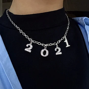 

NEW Personalize Year Number choker Necklaces for Women Custom Year 1980 1989 2000 Birthday Gift from 1980 to 2021 Clavicle chain