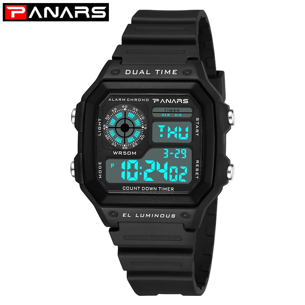 Бренд PANARS мужские спортивные часы модные Chronos обратного отсчета