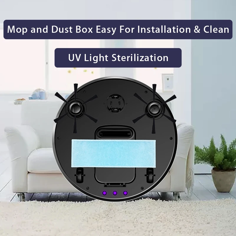 1800Pa Robot Vacuum Cleaner 3-In-1 Auto Rechargeable Smart Sweeping Dry Wet Floor | Электроника