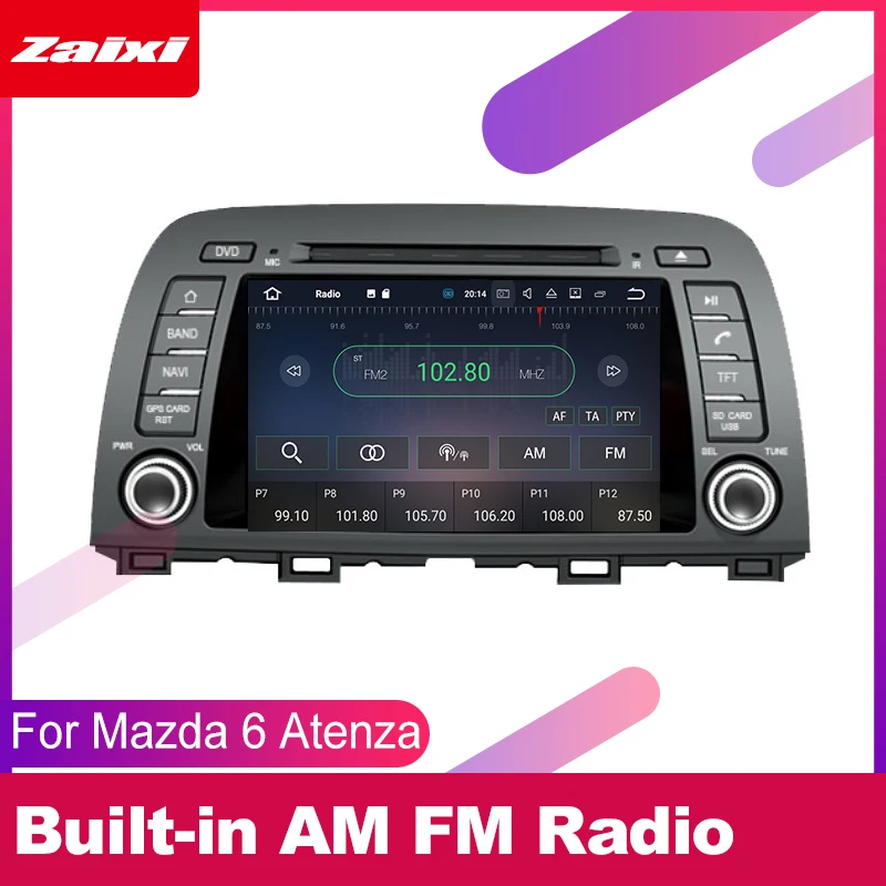 Discount ZaiXi For Mazda 6 Atenza 2012~2016 Car Android Multimedia System 2 DIN Auto DVD Player GPS Navi Navigation Radio Audio WiFi 4