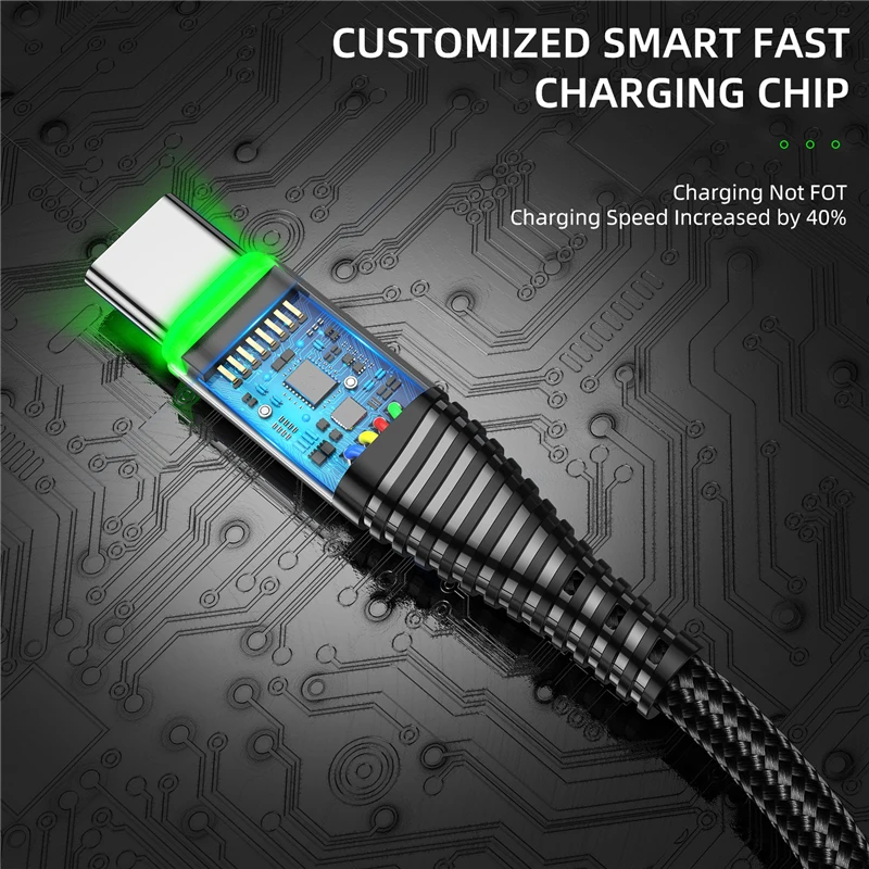 Кабель USB Type C Lovebay светодиодный 3 а для быстрой зарядки 0 Samsung S10 мобильный телефон