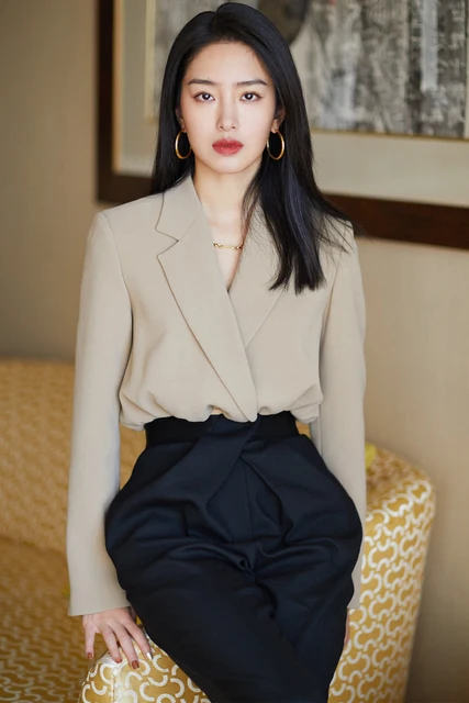 Aoshe elegante pantalones trajes mujeres 2021 de moda 2 botones Chaqueta corta pantalones de trajes de elegante nuevo conjuntos|Chaquetas| - AliExpress