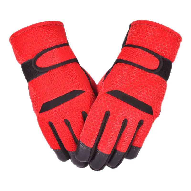 Зимние мужские перчатки, утолщенные перчатки для катания на велосипеде, лыжные перчатки для спорта на открытом воздухе, ветрозащитные теплые перчатки, тканевые перчатки из полиэстера и нейлона