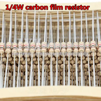 100PCS 1/4W Carbon Film Resistor 5% 0.25W 0R-22M 0 2.2 10 100 120 150 220 270 330 470 1K 2.2K 4.7K 10K 100K 470K 1M 10M 20M ohms 1