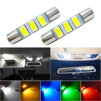 

2x Canbus 28mm 29mm 5050 LED T6 C5W Festoon Dome Led Reading Light Car Vanity Mirror Lights Sun Visor Fuse Light 5 colors 12V