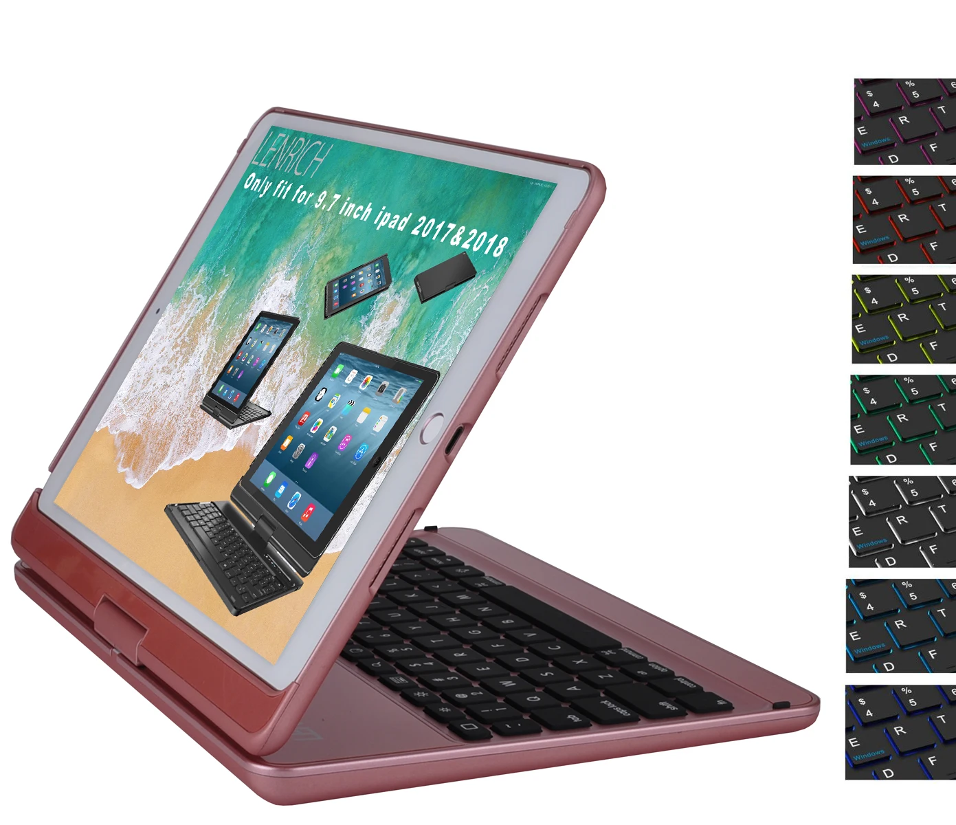 Для iPad 9 7 чехол с клавиатурой подходит для ipad Air 1 & 2 5 го и 6 поколения Pro вращающийся