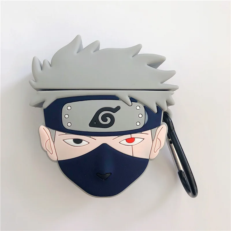 

Cartoon Anime Naruto Kakashi Keychain Silicone Case Bluetooth Wireless Earphone Case For Apple Airpods Protective Cover Keyring