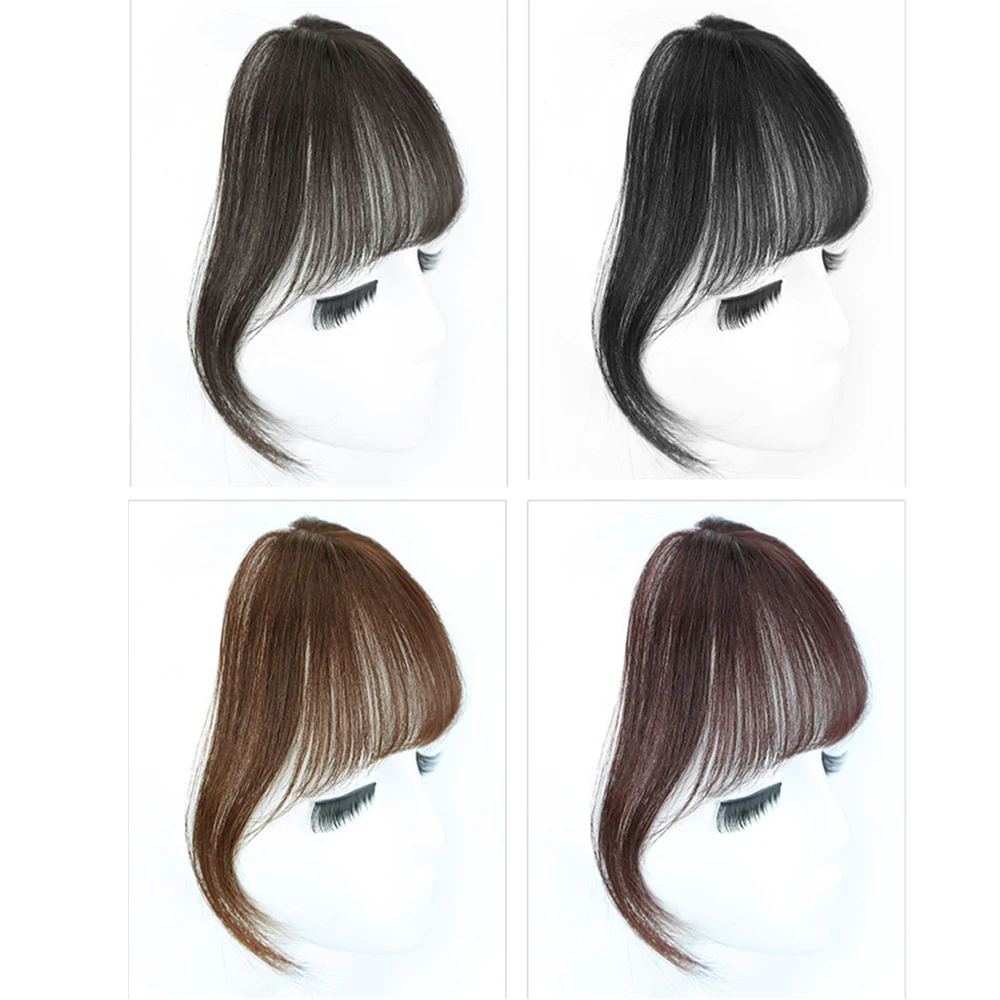 Franja de Cabelo Claro com Clipe em Franja Penteados para Mulheres Extensões de Cabelo Salonchat Remy Humano Loiro Escuro Preto – Marrom