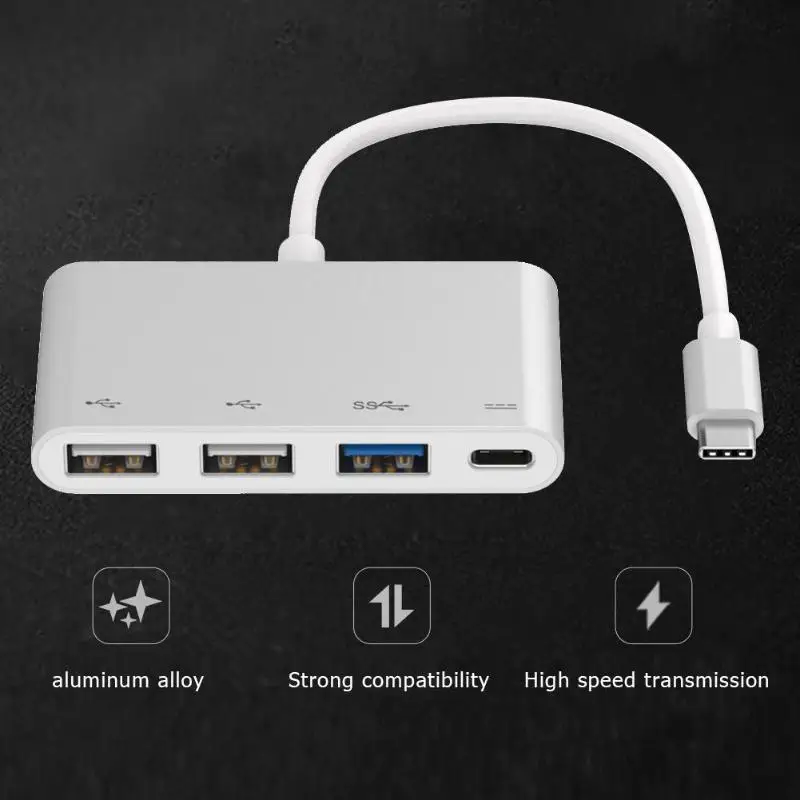 Многофункциональный usb type-C концентратор type-C на 2 порта USB 2,0 USB3.0 адаптер с USB-C PD зарядное устройство для ноутбуков