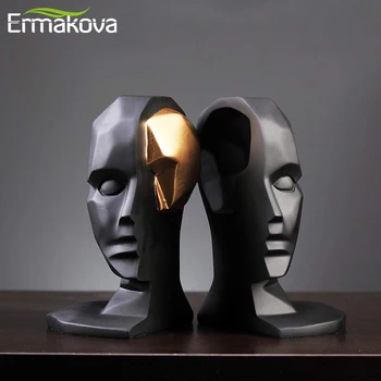 

ERMAKOVA Creative Brain Hole Wide Open Statues Modern Abstract Sculptures Resin Decor Crafts Nice Gifts Human Head Figurine