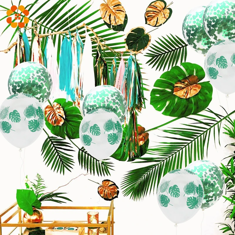1 компл. Зеленые растения тема джунгли вечерние Пальмовые Листья с днем рождения воздушный шар баннер ребенок крещение день рождения ботанические вечерние принадлежности