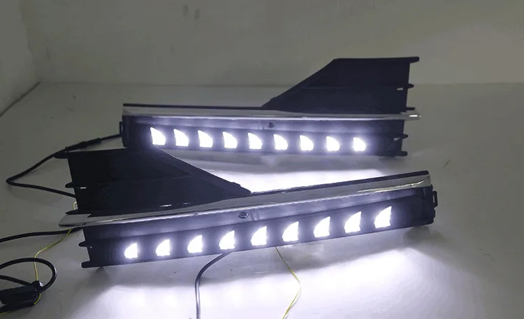 EOsuns led drl Дневной ходовой светильник для Skoda Octavia- с динамическим движущимся желтым поворотником и синим ночным светильник