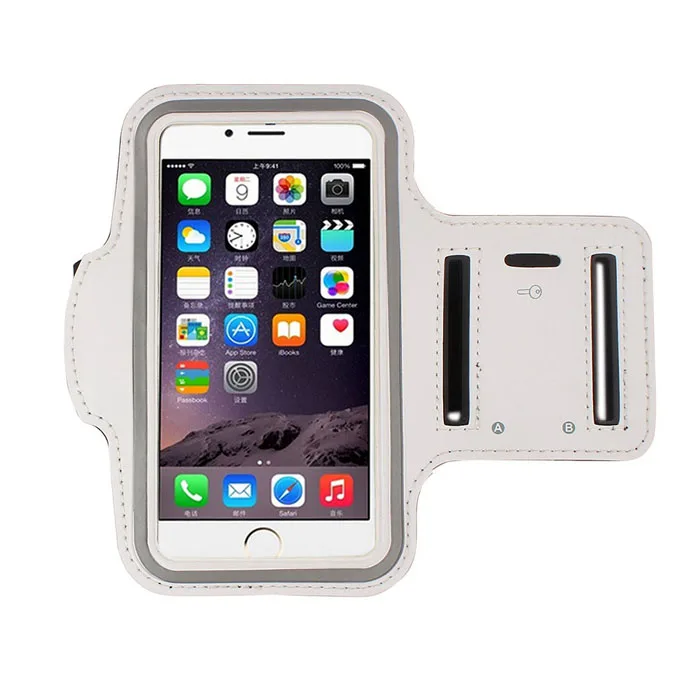 White Universal Outdoor Sports Phone Holder Armband Case for Samsung Gym Running Phone Bag Arm Band Case for iPhone xs max for Samsung - Цвет: White