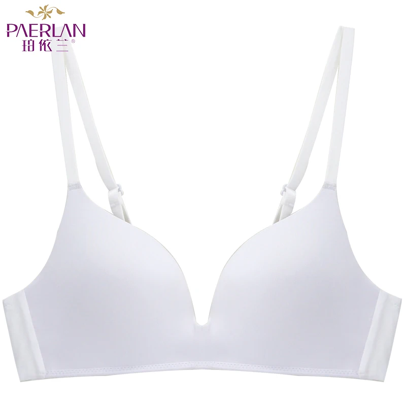 

PAERLAN Sexy Thin Three Quarter 3/4 Cup Bra No Comfortable Seamless One Piece Solid Women Autumn Free Wire Push Up Underwear