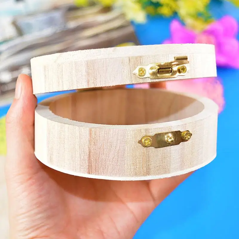 

1Pc Home Storage Box Natural Wooden With Lid Lock Postcard Handmade Craft Jewelry Gift Case Wooden Storage Box Rack Organizer