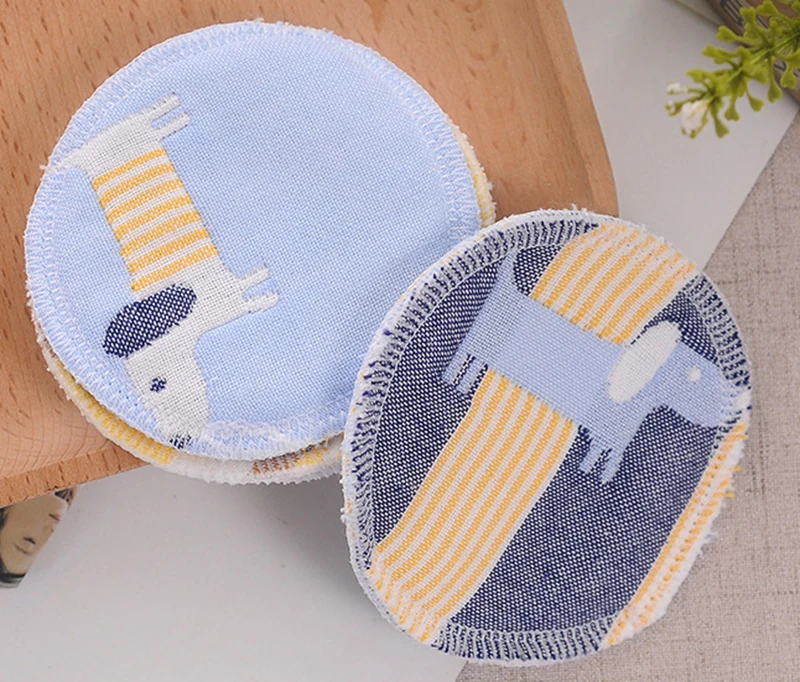 6PCS Breast Pad Cotton Reusable Waterproof Absorbent Maternity Nursing Pads Cartoon Soft Breathable Breastfeeding Postpartum Pad