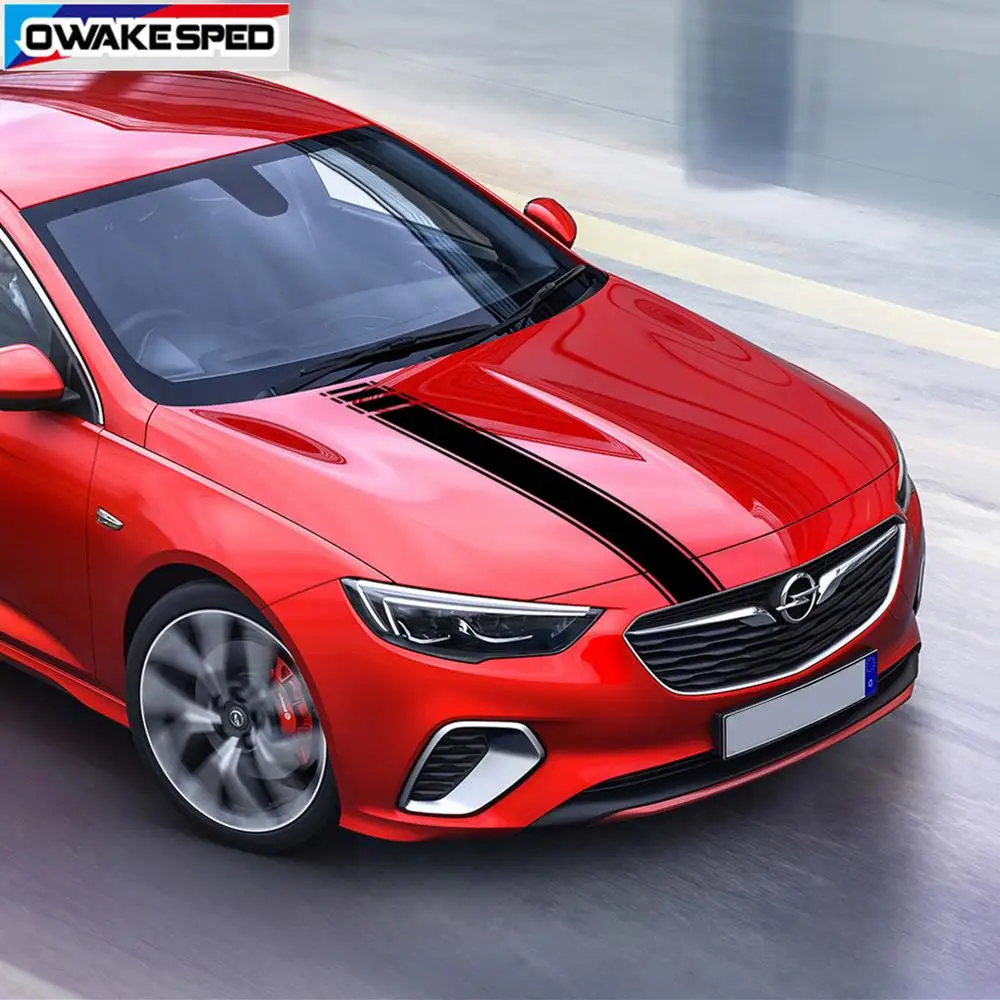 Автомобильный Стайлинг спортивный капот в полоску авто капот Декор стикер Корпус Крышка двигателя виниловые наклейки для Opel Insignia OPC