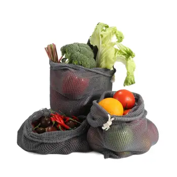 

Reusable Cotton Mesh Tote Grocery Bags Fruit Vegetable Shopping Bag Washable Foldable Net String Shopping Storage Handbag