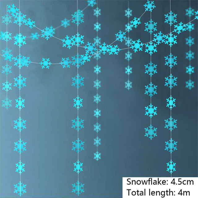Artificial Snowflakes Paper Garland Christmas Decorations for Home Frozen Party Navidad Ornaments Xmas Pendant New Year Decor
