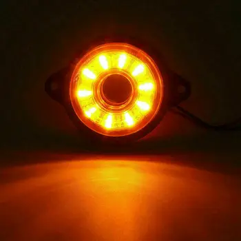 

2x 24V Amber Round Side Marker Lights 2 Inch Clearance 10 LED Truck Trailer Lamp High Quality ABS Car Signal Lamp
