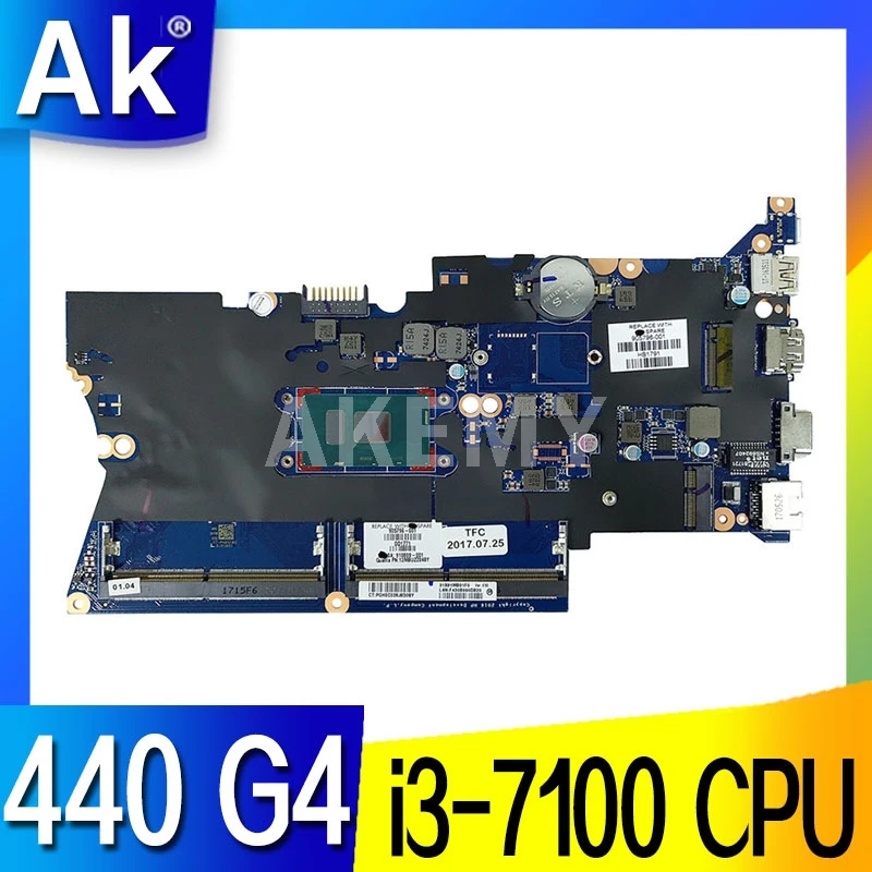 AK DA0X81MB6E0 905792-001 905792-601 для HP ProBook 430 440 G4 материнская плата ноутбука CPU i3 7100U DDR4 100%