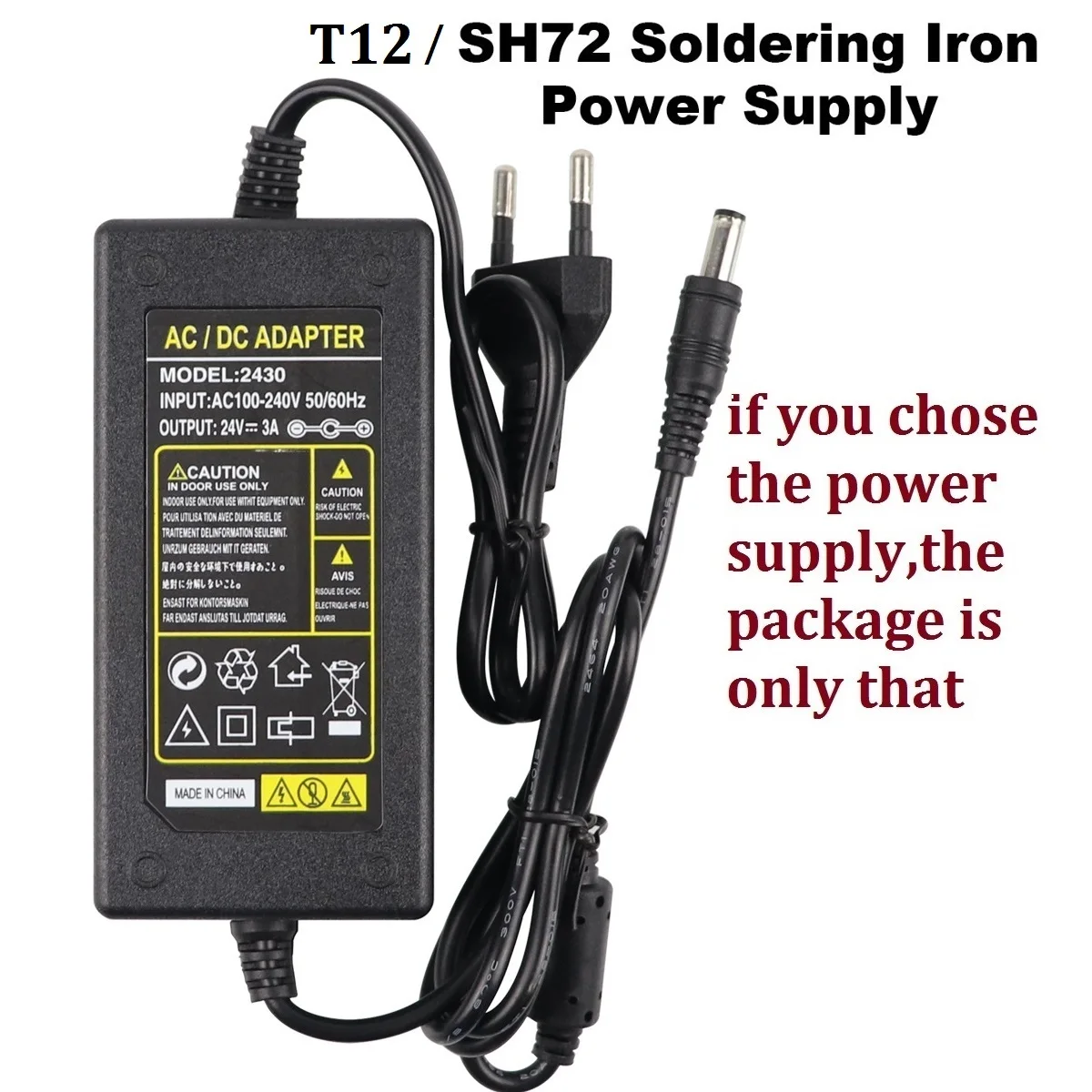 Portable Adjustable Temperature OLED Mini Electric Soldering Iron - 72W Soldering Station with BC2 Tip