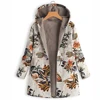 Women Leaves Floral Print Coat Jacket Winter Warm Plush Fluffy Parkas Windbreaker Casual Zipper Hooded Pocket Vintage Coats Plus ► Photo 2/6