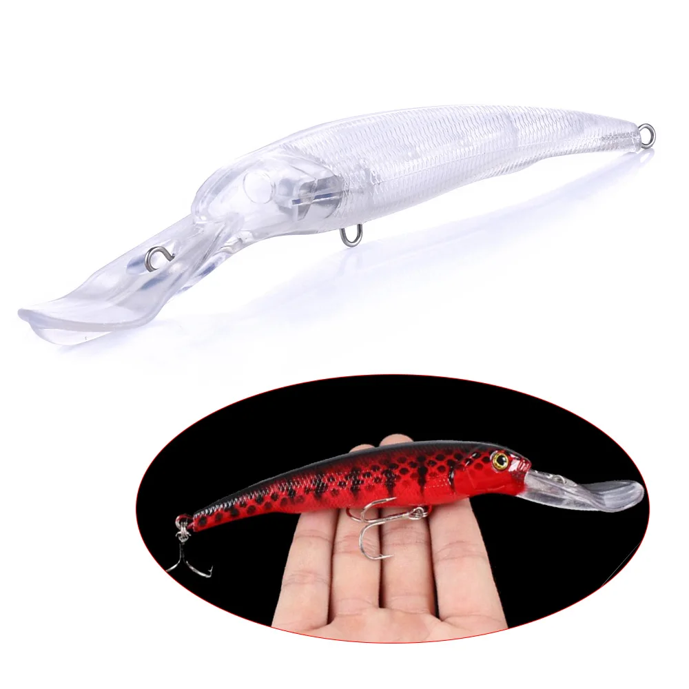 HENGJIA 10pcs 16cm 25g Unpainted Lure Body Blanks Deep Diving Sea Fishing  Big Minnow Lure Hard Lure Tackle No Hook No eyes