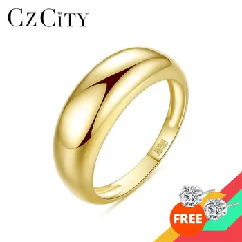 

CZCITY Simple Classic Real 14K Gold Engagement Rings for Women Bridal Wedding Yellow Gold Au585 Kolye Fine Jewelry Gifts R14158