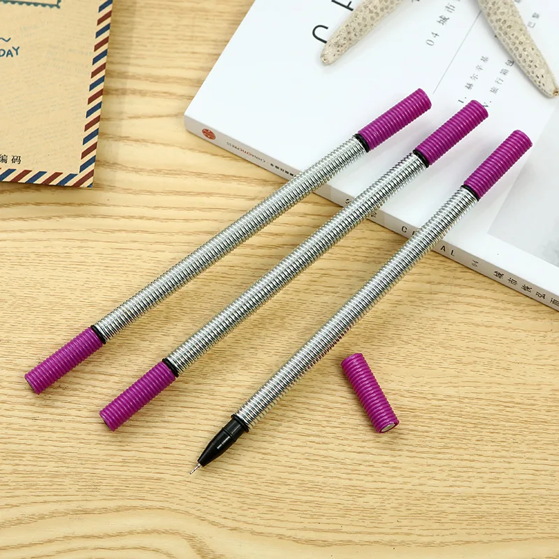 1 шт. креативная Черная гелевая ручка железная с ручкой стержень черными