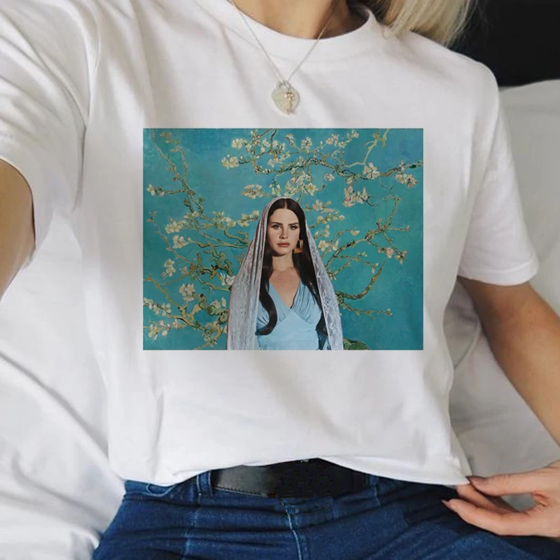 Lana Del Rey Harajuku эстетические футболки для женщин гранж Ullzang 90s графическая Футболка модная Винтажная футболка хип-хоп футболки - Цвет: white-M119-2