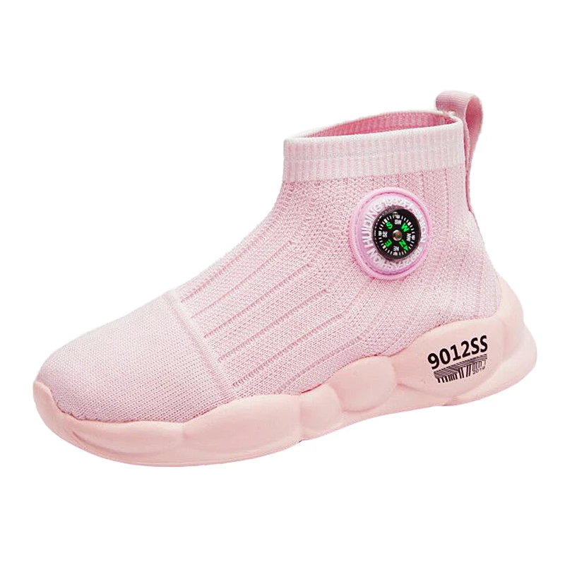 Pink Новые роскошные брендовые дизайнерские детские носки обувь для мальчиков дышащая обувь для девочек Осенняя повседневная школьная детская обувь без застежки - Цвет: Pink