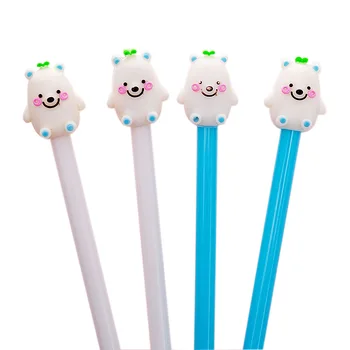 

36PCS Creative Cartoon Little White Bear Gel Pen Small Fresh Black Sign Pen Student Supplies kawaii school supplies stationery