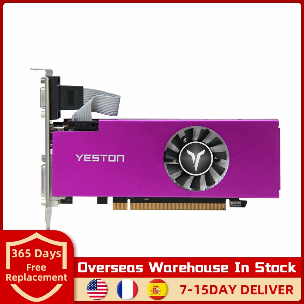 Yeston RX-550 Video Card GDDR5 Graphics Card 4GD5 LP GPU HD Multi-screen Home Desktop Computer Game Half-height gaming card for pc