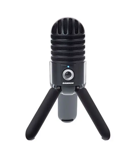 SAMSON Meteor Mic Studio Настольный конденсаторный микрофон с откидывающимися ногами дизайн с USB кабелем сумка для переноски, для компьютера - Цвет: black