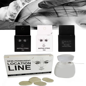 

Free Shipping Microblading STRING Pre-Inked Eyebrow Marker Thread Tattoo Brows Point 10m Pre Inked Tattoo PMU String for Mapping