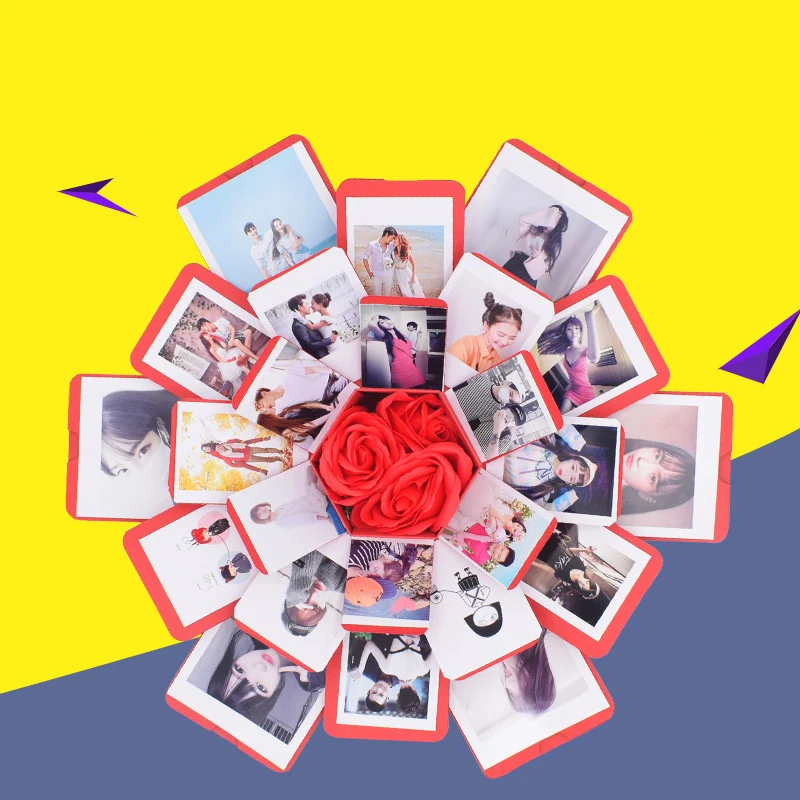 Шестигранная коробка с сюрпризом ручная работа скрапбук фотоальбом Свадебная