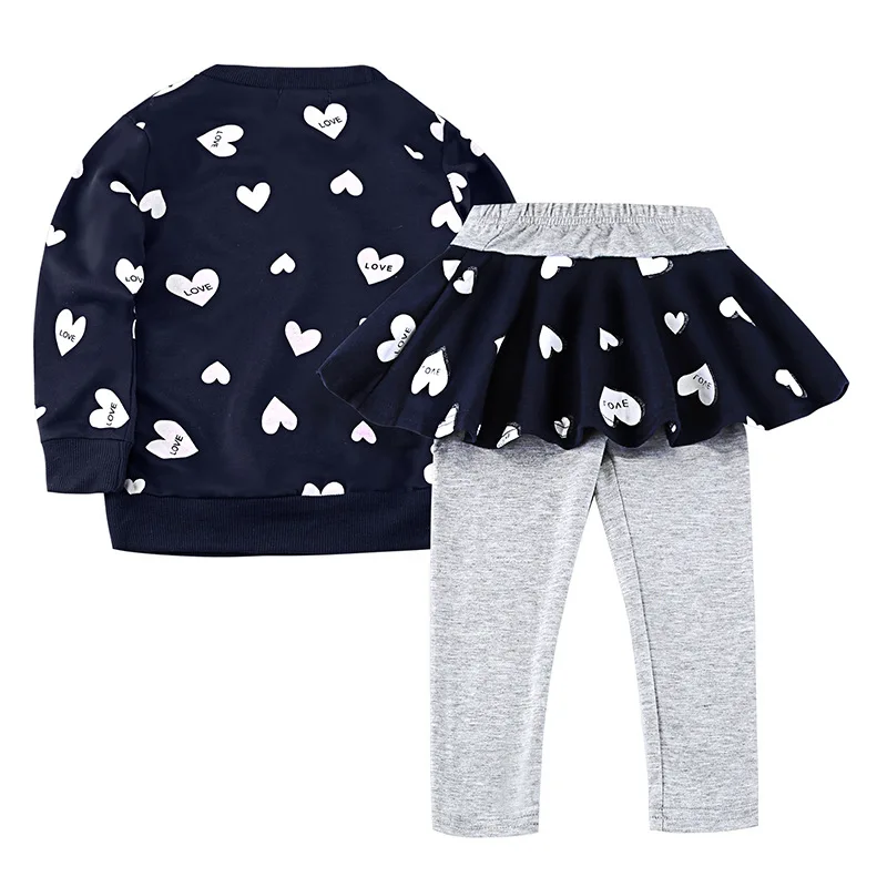 Комплекты одежды для маленьких девочек детская осенне-зимняя футболка+ штаны комплекты из 2 предметов рождественские платья для девочек спортивный костюм с принтом